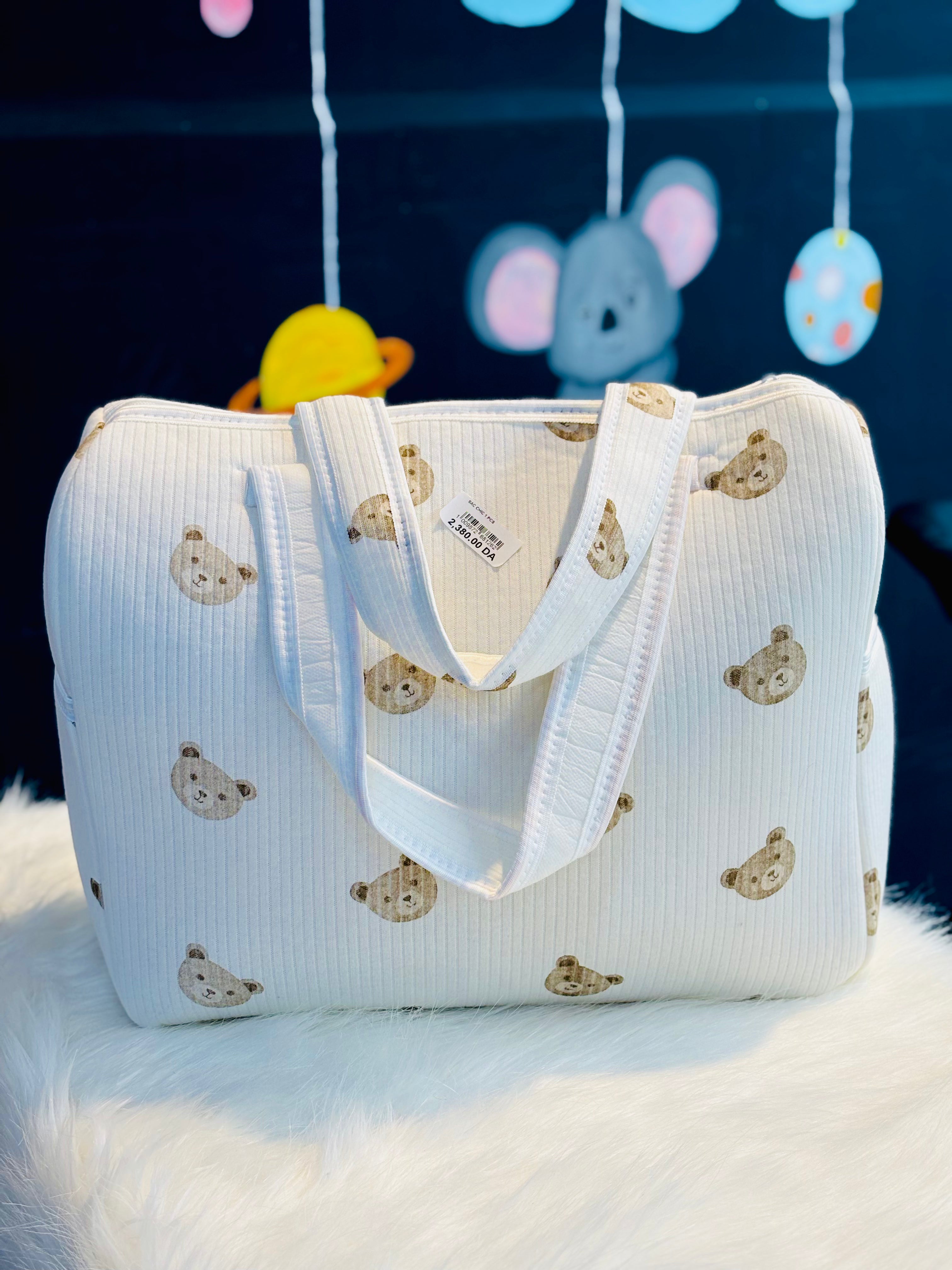 Sac de Maternité Chic - Imprimé Ourson ( Made in Turkey 🇹🇷 )